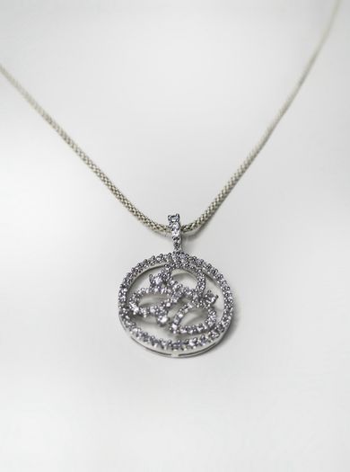 Silver necklace with sparkly cz stones
