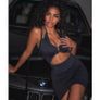 Black dress with a neckline Image 2