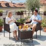 Balcony Garden Furniture Set PE Brown Taupe Image 4