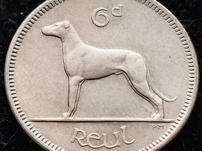 [#398] - Ireland 1968 | Irish 6p | 6 Pence | Wolfhound | KM.13a | UNC