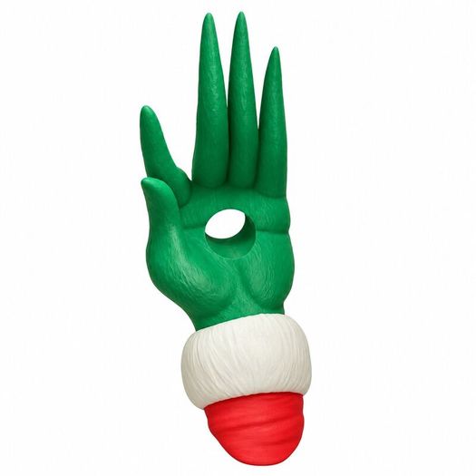 Green Christmas Hand Wine Bottle Holder, Funny Wine Gift 3D