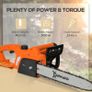 Aluminium Electric Chainsaw, Double Brake Protection, Blade Cover, 2000 W for Wood, Trees and Branches, Orange Image 2