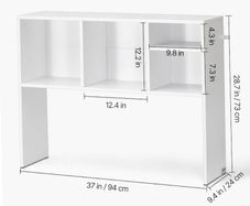 Vevor White Desktop Bookshelf