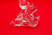 Dolce Verre. Figurine of a Woman with a Bun, solid lead crystal, glass paperweight. Ornament