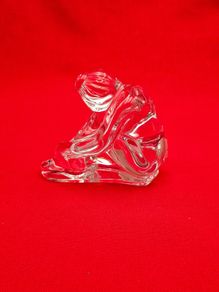 Dolce Verre. Figurine of a Woman with a Bun, solid lead crystal, glass paperweight. Ornament