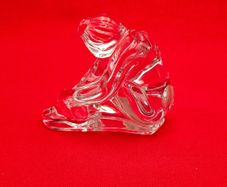 Dolce Verre. Figurine of a Woman with a Bun, solid lead crystal, glass paperweight. Ornament