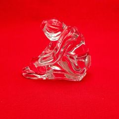 Dolce Verre. Figurine of a Woman with a Bun, solid lead crystal, glass paperweight. Ornament