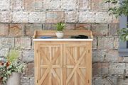 Wooden Potting Bench with Storage Cabinet