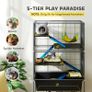 5 Levels Rolling Small Animal Cage with Non Slip Ramps, Slide Out 16cm Deep Tray, 88 x 48 x 150.5cm, Dark Grey Image 5
