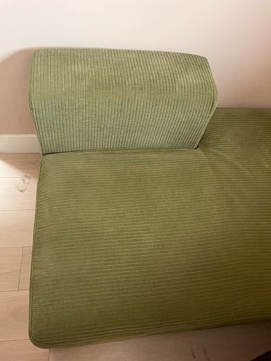 Ikea Jattebo chaise lounge module green corduroy
