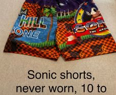 Sonic the Hedgehog shorts, never worn , 10 to 11