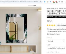Stunning Green, Black and Gold Abstract Statement Mirror Like New
