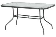 Aquatex Glass Garden Table Curved Metal Frame Parasol Hole 4 Legs Outdoor (FREE POSTAGE)