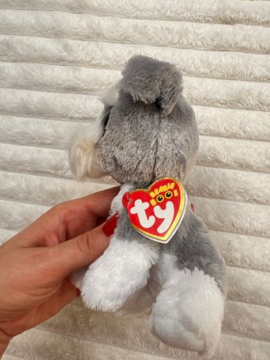 Ty Beanie Boo Whiskers approx. 15 cm. Plush Schnauzer Dog Please see photos