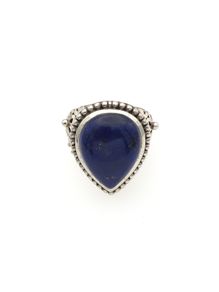 Vintage 925 Sterling Silver & Lapis Lazuli Chunky Ornate Ring