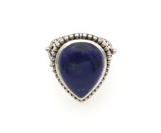 Vintage 925 Sterling Silver & Lapis Lazuli Chunky Ornate Ring