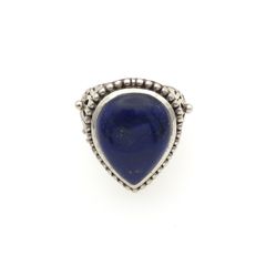 Vintage 925 Sterling Silver & Lapis Lazuli Chunky Ornate Ring