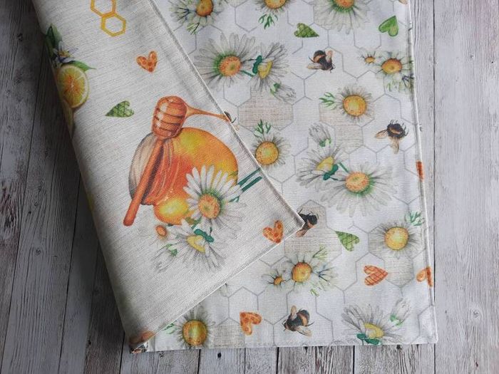 Set of 6 Placemats Double-sided. Resin coated cotton. Handmade