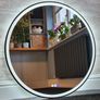 LED Bathroom Mirror Black Frame Speakers Antifog 80cm Image 2