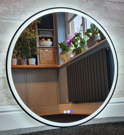 LED Bathroom Mirror Speakers Defogger 80cm Round