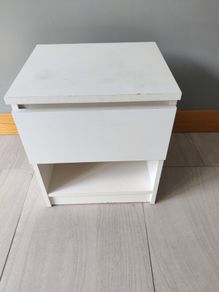 White bedside table