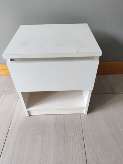 White bedside table