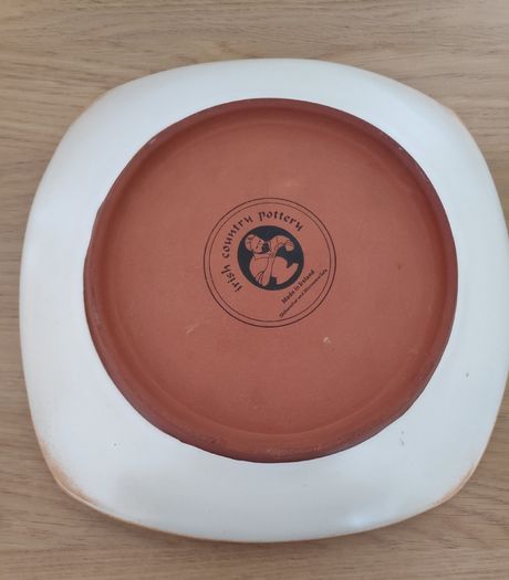 Irish country pottery ceramic serving plate Celtic Swirl pattern