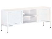 TV Cabinet White 115x30x46 cm Solid Mango Wood