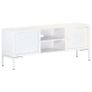TV Cabinet White 115x30x46 cm Solid Mango Wood Image 2