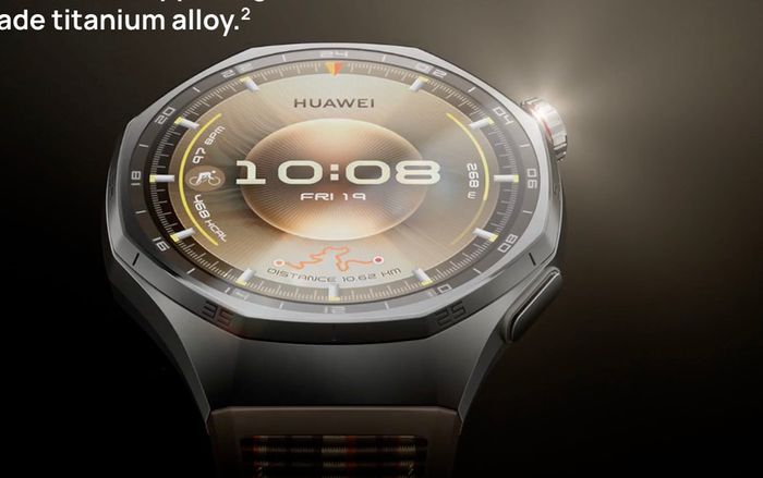 HUAWEI Watch GT 6 Pro - Titanium with Gold Fluoroelastomer Strap, 46 mm