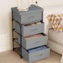 Fabric Chest of Drawers Bedroom, 4 Drawers Storage Unit with Sturdy Steel Frame, Dresser Drawers for Bedroom, Living Room, Hallway, Office and Closet - Grey Image 2