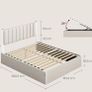 BED FRAME 160 x 200 cm Folding Slatted Base Underbed Storage Headboard Hydraulic System Image 2