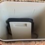 Has a lid. Used very little. Good condition.  Boho Kitchen Trash can, 12 liter trash can Image 2