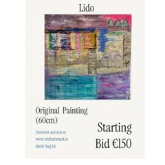 Original Art - Auction - Irish Coastal Aesthetic Original Painting 60cm