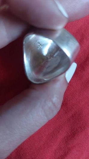 Huge vintage shield ring sterling silver