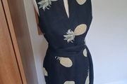 Navy Hobbs Linen Dress Size 12