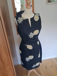 Navy Hobbs Linen Dress Size 12