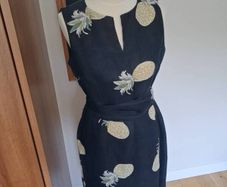 Navy Hobbs Linen Dress Size 12