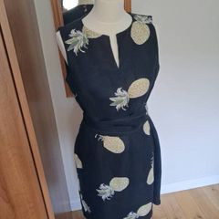 Navy Hobbs Linen Dress Size 12
