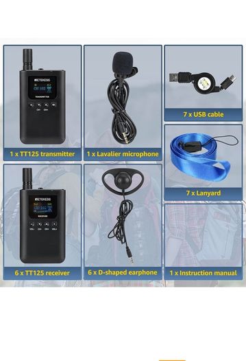 Wireless "Tour Guide" Headsets x7