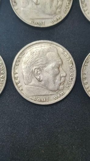 Complete Set - Germany 2 Reichsmark 1937 - All Mint Marks A,D,E,F,G,J