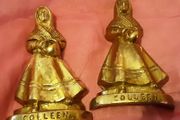two brass Colleen figures ( Irish made )