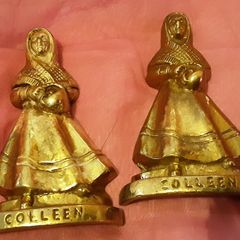 two brass Colleen figures ( Irish made )