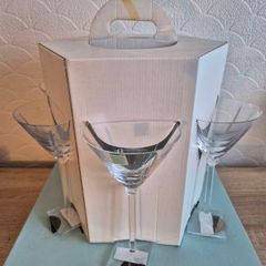 Set of 6 Louise Kennedy Tipperary Crystal Martini Glasses Pristine