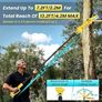 Chainsaw, 2.2 m Pole Saw 6 Inch, 2x 2000 mAh Battery Chainsaw, 1000W Brushless Mini Chain Saw Cordless with Oiler, 180 Adjustable Head for Tree Trimming, Branches, Garden, Gift for Men Fathers Image 3