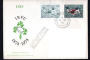 1974 Ireland Centenary of Irish Rugby Football Union Commemorative Stamps Department of Post and Telegraphs address Cover (FDC).