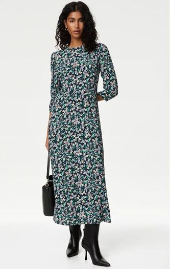M&S Ditsy Floral Super Flattering Dress: Size 12
