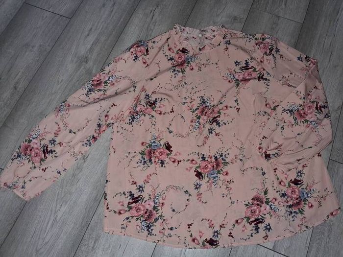 Elegant Dressy Floral Print Puff Sleeve Blouse - Size - 1XL - RRP - 18.92