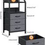Bedside Table with 3 Fabric Drawers and Open Shelf Image 7
