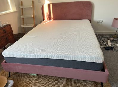 King size velvet bed frame only (mattress not included but available to buy also)